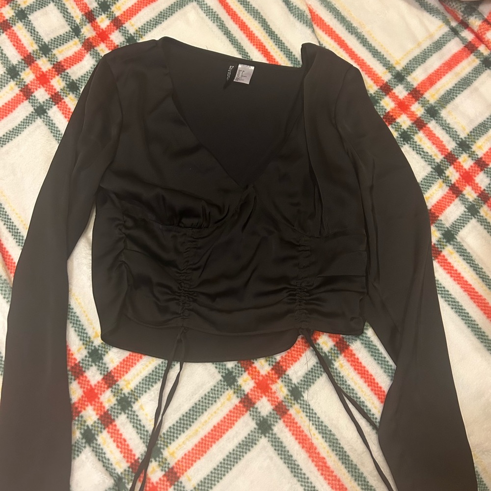 H&M divided black bustier top